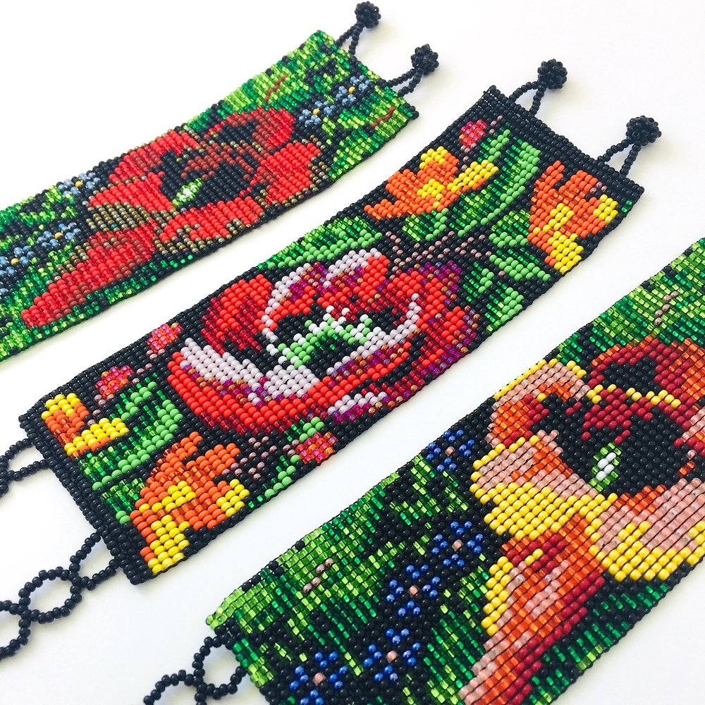 Flower Cuff Bracelet Extra Wide - C